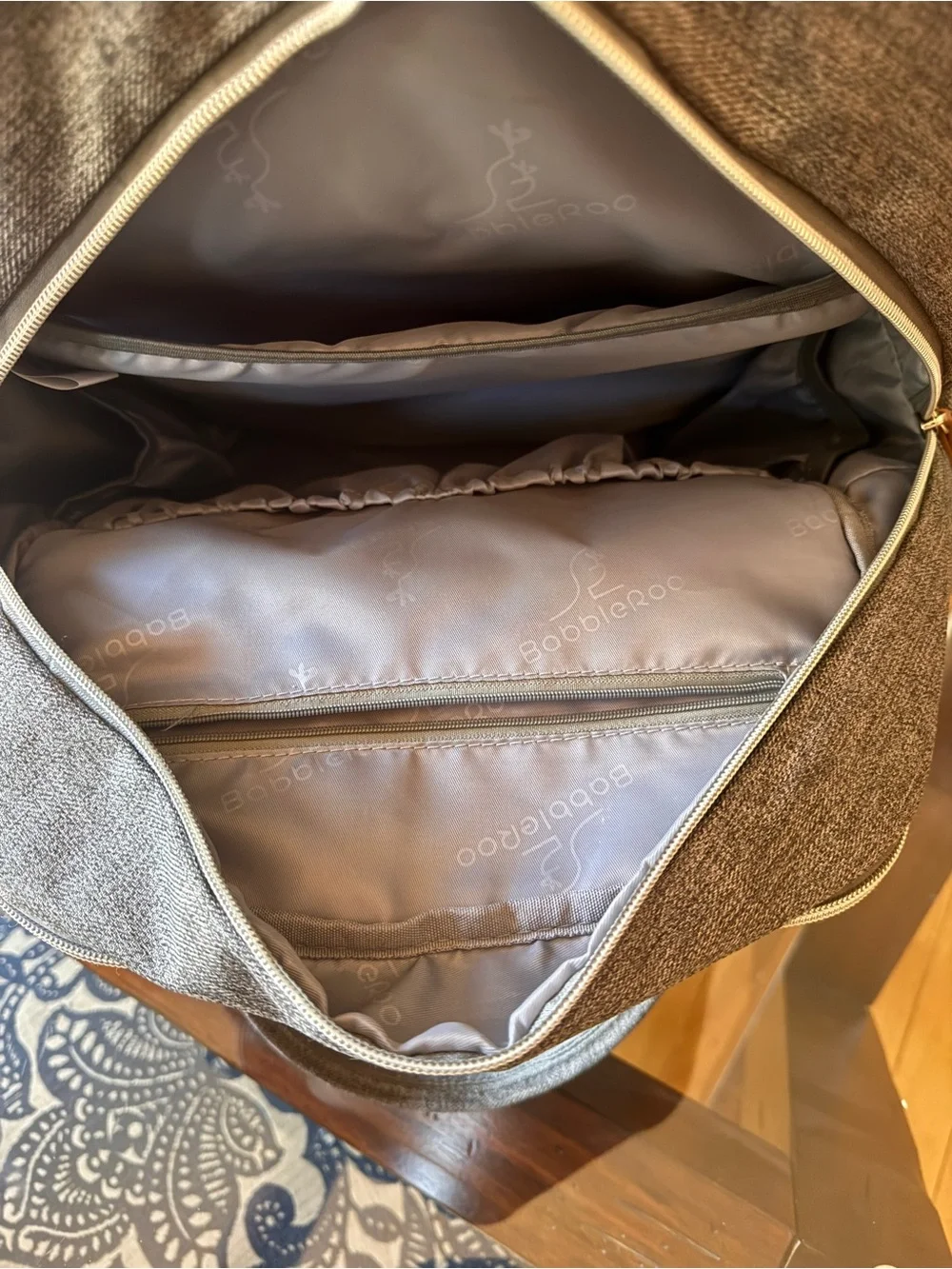 Gray Baby Diaper Backpack - Stylish Neutral Baby Bag